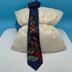 FunTyme Holiday Christmas Themed‎ Santa Claus Sleigh Reindeer Tie, 3.75" Wide